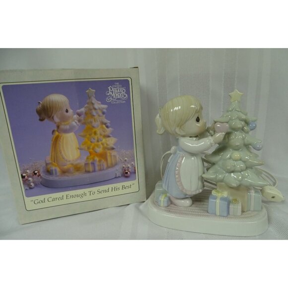 Enesco Precious Moments Porcelain Night Light God Cared Enough To Send His Best - Picture 3 of 5